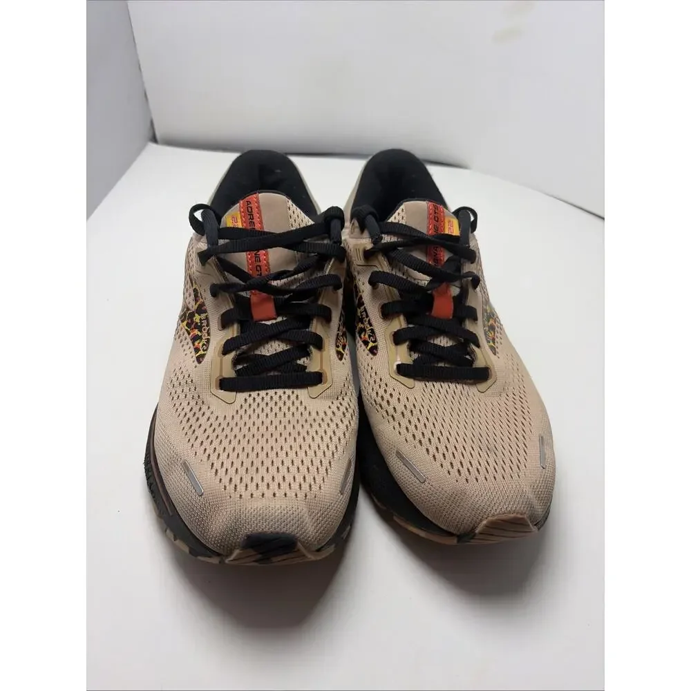 Brooks Sneakers Women 10B Adrenaline GTS 22 Running Shoes Brown Athletic Leopard
